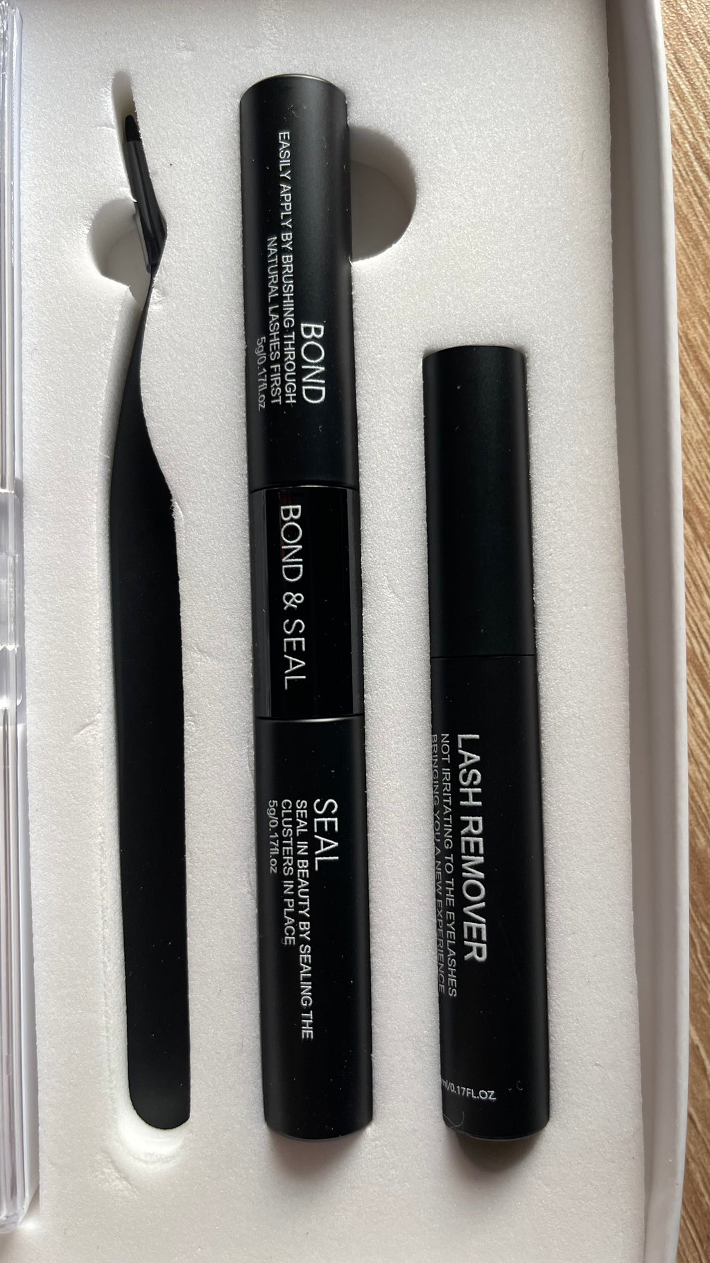 glue tweezers and bond for lashes